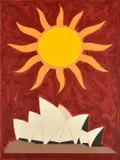 John Coburn, Sun and Sydney Opera House, screenprint 51/99