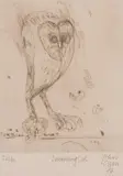 John Olsen, Descending Owl, 1977, etching 22/40