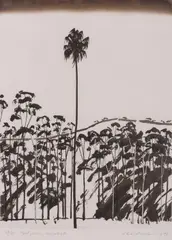 Tall Palm, Ourinbah by David Rose, 1978, etching 33/50, sold Nov 2018