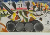 Graham Fransella, Fish Tank (War What Is It Good For?), 1997, etching 22/35