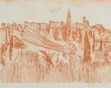 Arthur Boyd, Bride at Peccioli, etching 10/75