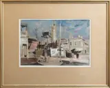 Leonard Lloyd (Len) Annois, Street Scene, 1956, pen, ink and gouache on paper