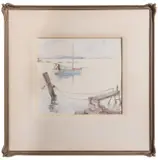 Enid A. Philip, Boat Moored in a Lake, watercolour