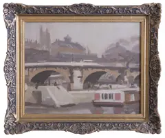 Max Meldrum, Pont Neuf, Paris, Hiver, 1929, oil on board