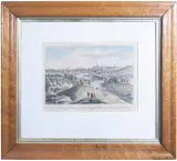 James Hulett, View of Dublin, hand-coloured engraving