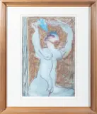 Sam Atyeo, Bluebird, 1931, watercolour and pastel on paper