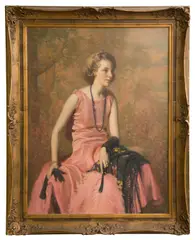 Charles Wheeler, Portrait in Black and Rose, oil on canvas