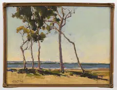 John T. Collins, Mosquito Creek, Moreton Bay, Queensland, oil on canvas on board