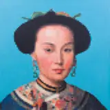 Zhong Chen, Woman with Blue Background