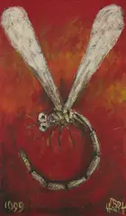 Pro Hart, Dragonfly, 1999, oil on board