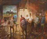 The Publican's Acquisition by Hugh Sawrey, oil on canvas, sold Nov 2018