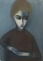 Fair Haired Boy by Robert Dickerson, 1972, pastel on paper, sold Nov 2018
