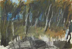 Untitled by Euan MacLeod, oil pastel on paper, sold Nov 2018