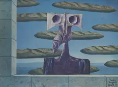 Martin Sharp, Tucker, Magritte, 1970, collage on paper