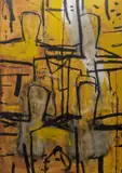 Graham Fransella, Heads, 1997, oil on canvas