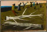 Charles Blackman, Man in Desolate Landscape, c.1973, watercolour and gouache on paper