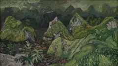 John Wolseley, The Forest of Irate, 1974, oil on wood