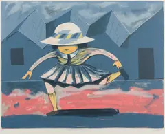 Charles Blackman, Schoolgirl Jumping, screenprint A/P