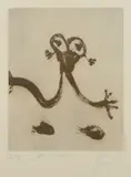 John Olsen, Zen Moment, 1999, etching 17/50