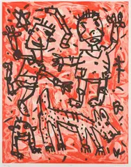 Dog by David Larwill, 2006, etching A/P IV/X, sold Sep 2018