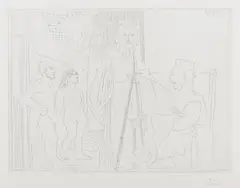 Pablo Picasso, Neo-Classical Painter in his Studio (Peintre Néo-Classique dans Son Atelier), 1963, etching 40/50