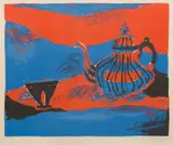 Henryk Hayden, Red/Blue Teapot, 1968, screenprint edition 55/75
