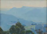 Norah Gurdon, Landscape, oil on canvasboard