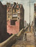 Phyl Waterhouse, McElhone St. Steps, Kings Cross, Sydney, ink and gouache on paper