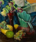 Marjorie Woolcock, Still Life, oil on board