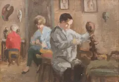Kit Turner, Ola Cohn's Studio Sketch, oil on board