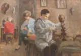 Kit Turner, Ola Cohn's Studio Sketch, oil on board