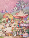 Agnes Newberry Maltby, Pixie Market, watercolour and ink on paper laid on card
