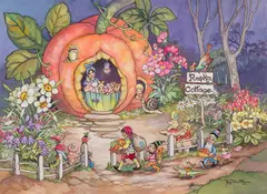 Agnes Newberry Maltby, Pumpkin Cottage, ink and watercolour on card