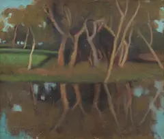 Aileen Dent, Landscape, oil on canvas board