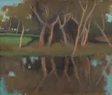 Aileen Dent, Landscape, oil on canvas board