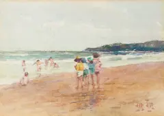 Walter Withers, The Artist's Four Daughters, watercolour on paper