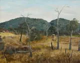 In the Dandenongs by Ray Crooke, oil on board, sold Sep 2018
