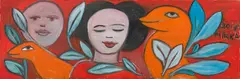 My Eyes are Closed to Dream by Mirka Mora, 2014, oil on canvas, sold Sep 2018