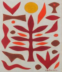 Song at Easter by John Coburn, gouache and white pastel on paper, sold Sep 2018