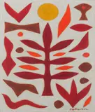 John Coburn, Song at Easter, gouache and white pastel on paper