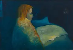 Laurence Hope, (Night Time Boy), oil on board