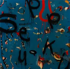 Anthony Bennett, Wakarismasen Baby, 2003, mixed media on masonite