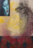 Annette Bezor, Blue Moon 1998 #1, mixed media on canvas