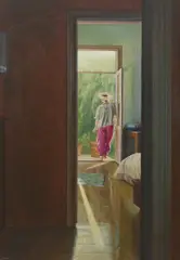 Brian Dunlop, Basking, oil on board