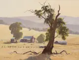 Leonard Long, Home in the Snowing Hills, NSW, 1980, oil on canvasboard