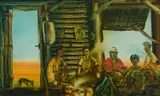 Shearers' Meal Time by Pro Hart, oil on board, sold Sep 2018