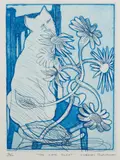 Charles Blackman, The Cat's Plant, etching 13/30