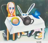 Charles Blackman, Feet Beneath the Table, digital print A/P
