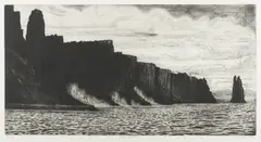Jeff Makin, Cape Pillar, etching A/P