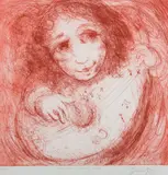 David Boyd, Musician Playing Flute, etching 41/60